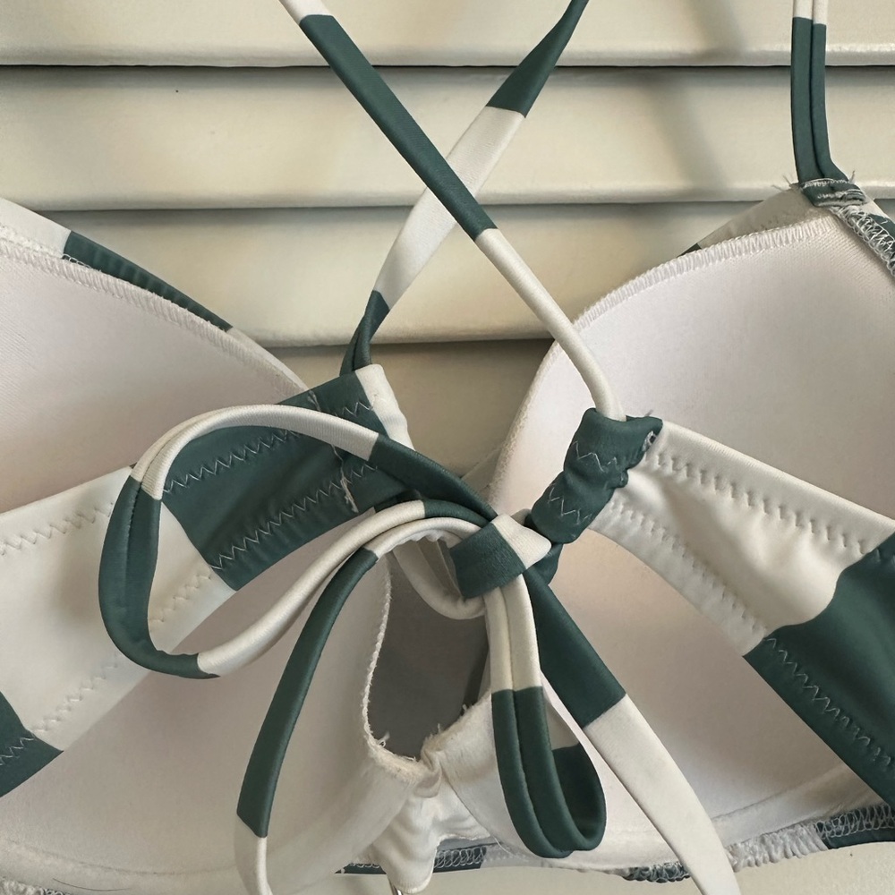 Striped Green and White Bikini Set - Picture 6 of 6